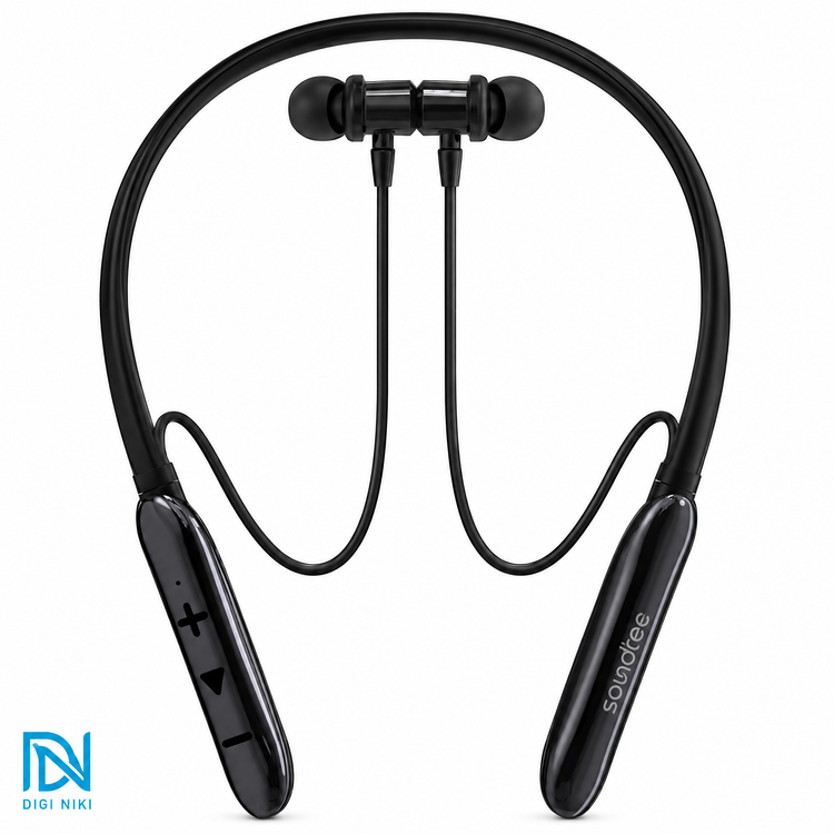 هندزفری بلوتوث گردنی مجهز به فناوری ENC پرودو مدل Porodo Soundtec Auraband Neckband ENC Earphones